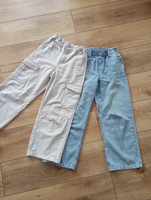 Spodnie dla dziewczynki szeroka nogawka