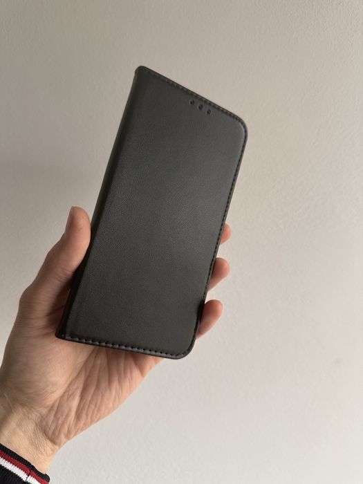Etui Zamykane czarne + SZKŁO do Samsung Galaxy A15 4G / 5G