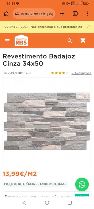 Cerâmica rústica revestimento interior/exterior 60Cxs