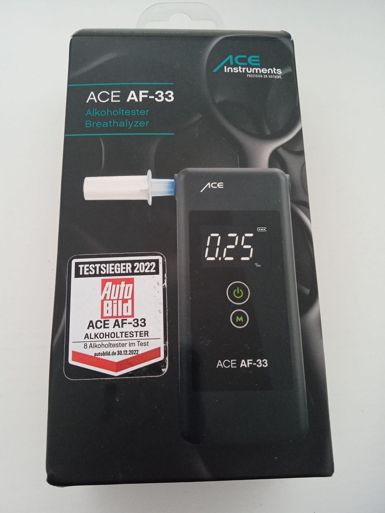 Ace AF-33 Alkomat, Czarny, Dokładność pomiaru: 97,9% Gliwice