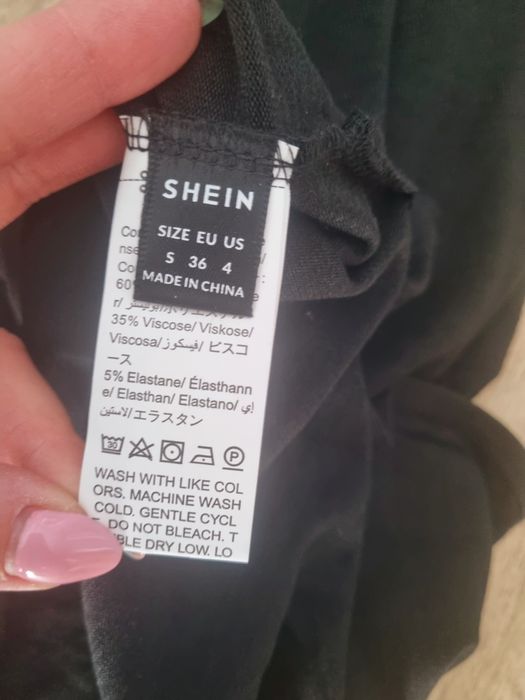 Shein nowa czarna długa sukienka dzianinowa S