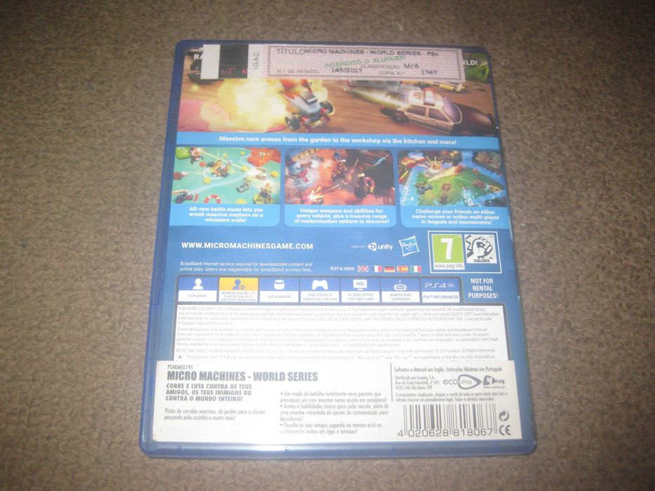 Jogo "Micro Machines World Series" para a Playstation 4/Impecável!