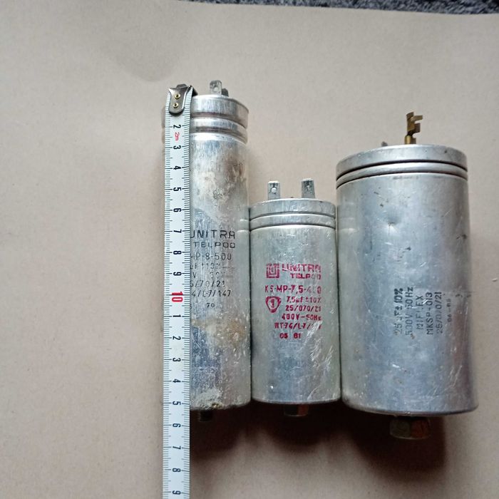 Kondensator UNITRA 7,5/400, 8/500, Miflex 25/500