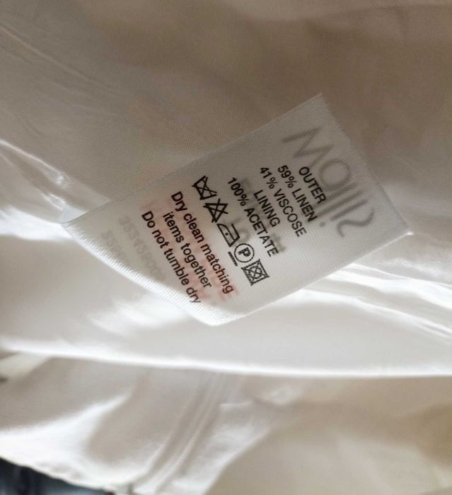 Klasyczna biała ołówkowa spódnica z lnem Wallis