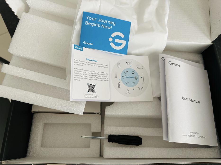 Candeeiro de pé Govee RGBICW com caixa completa