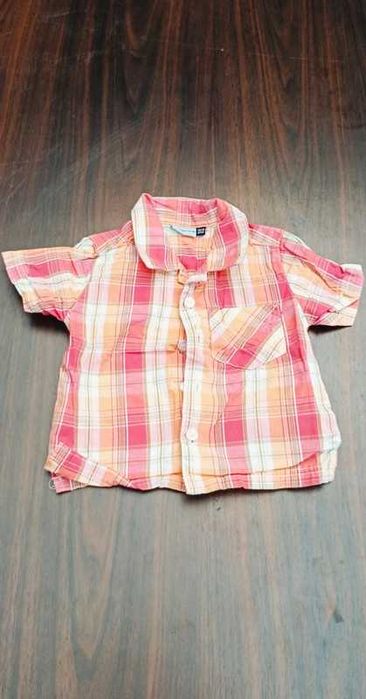 Elegancka koszula letnia w kratkę dla chłopca r. 86