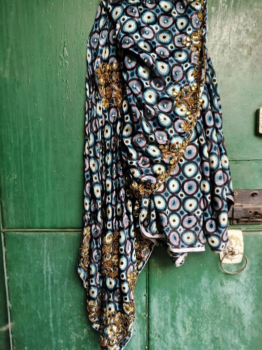 Индийское сари искусственный шелк