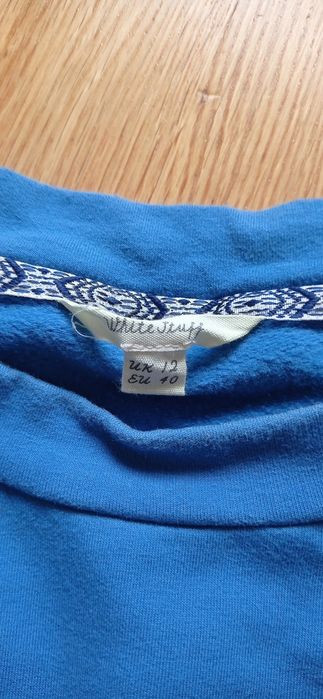 White Stuff niebieska bluza oversize rękaw 3/4 r.40