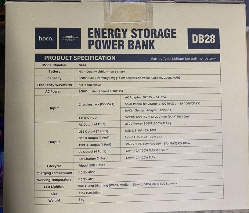 Зарядна станція HOCO DB28 300W блекаут