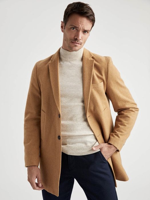 Чоловіче пальто DeFacto L — Колір Camel (Кемел)