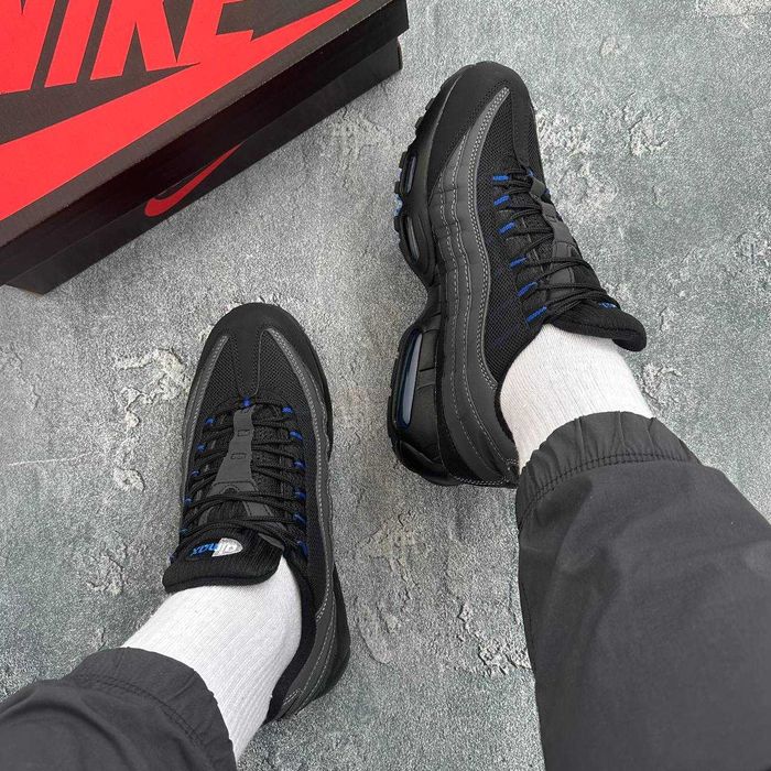 !SALE! Nike Air Max 95 Black Grey Blue Premium 41 42 43 44 45 найк айр макс am95