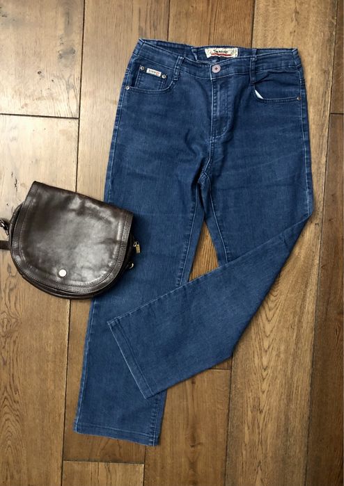 Jeansy z wysokim stanem rozmiar 34 bawełna 100%