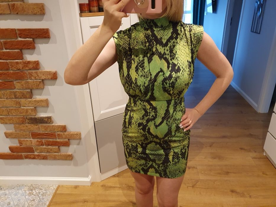 Sukienka neon, wąż Even&Odd 36 hit!