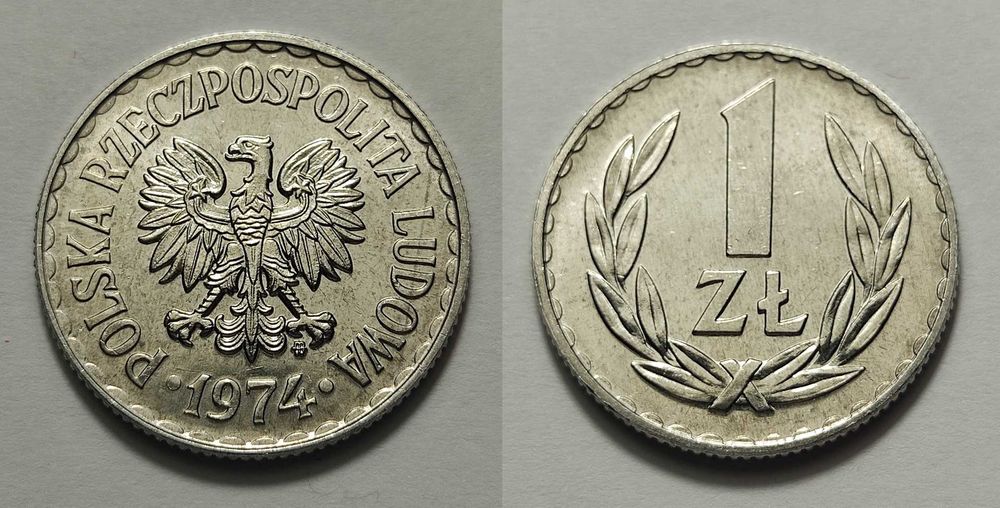 1 zł 1974, mennicze - 2 szt.