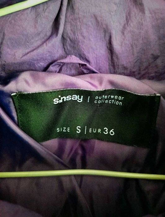Piękna fioletowa kurtka puffer oversize Sinsay 36 S