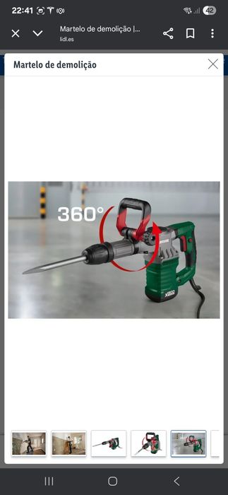 Martelo de demolição 1300W parkside