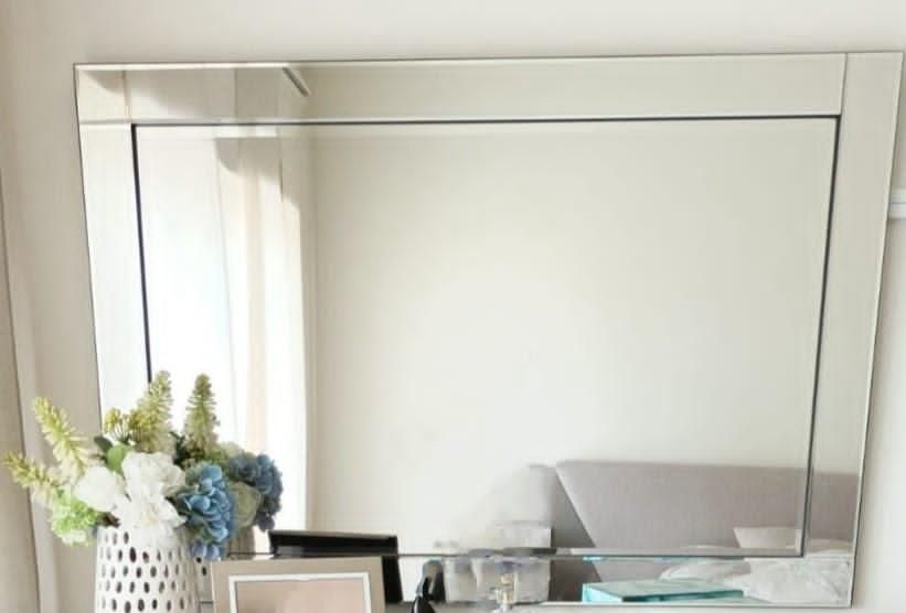 Espelho de Parede Moderno com Moldura Espelhada – Excelente Estado