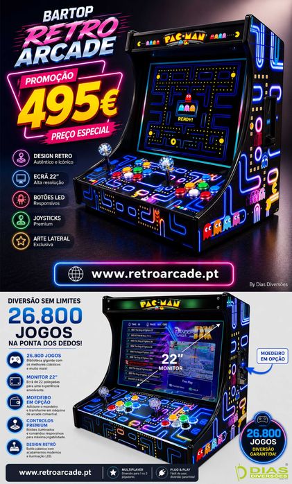 Bartop Retro Arcade - Novas