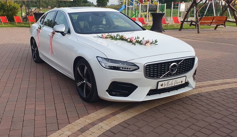 Auto do ślubu Volvo S90 R-Design  Biała Perła