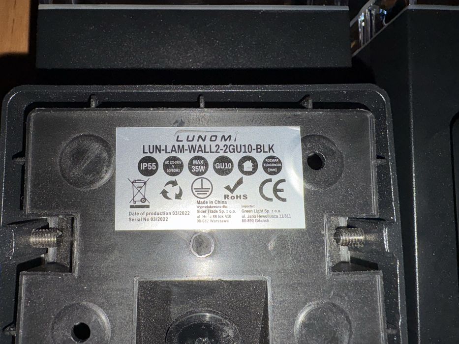 Lampa  Zewnetrzna Elewacyjna