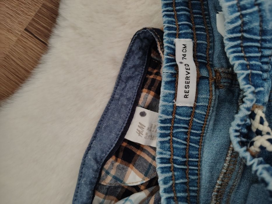 Ubranka 74 chłopiec,,Spodnie, koszula bluzy 74 cool club Reserved h&m,el