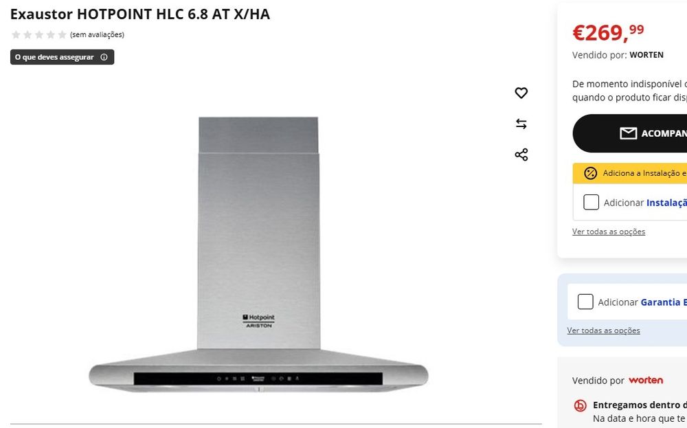 Exaustor hotpoint novo na caixa