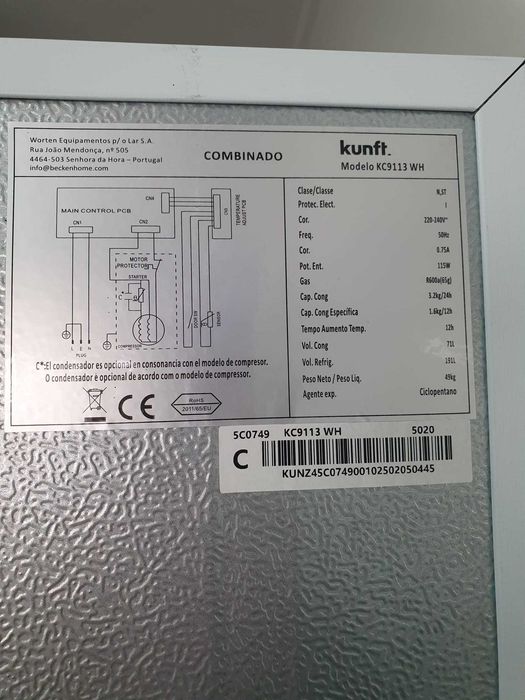 Frigorífico Combinado KUNFT KC9113