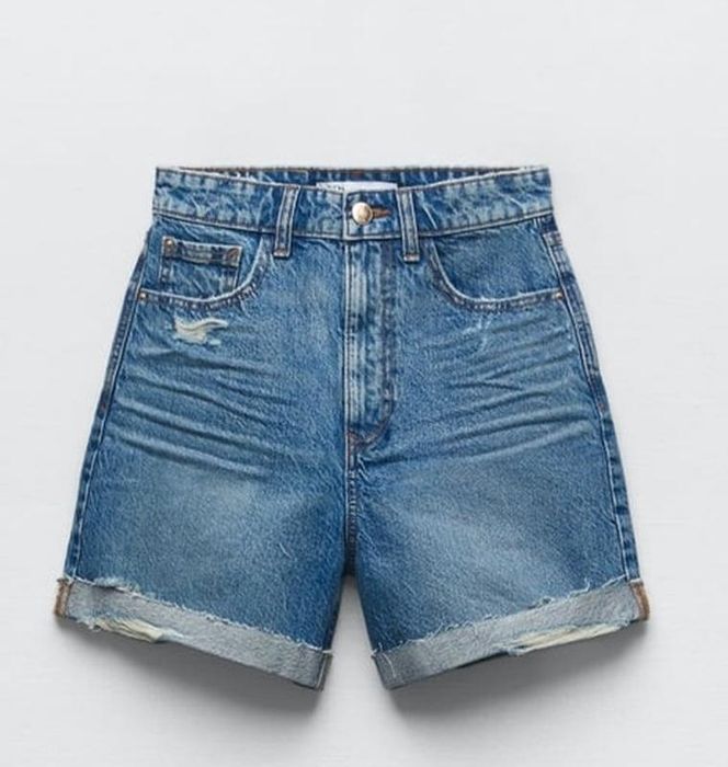 Джинсові шорти ZARA з високою талією mom fit