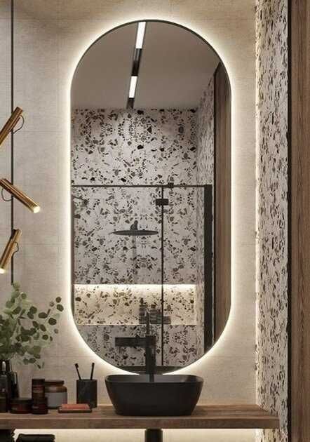 Дзеркало овальне лед підсвіткою для ванної Власне виробництво! Преміум