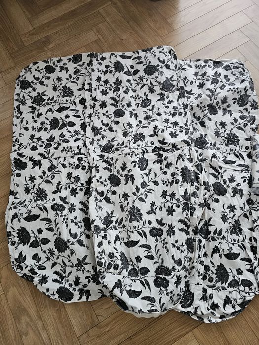 Ikea henriksdal pokrycie na krzeslo bialy czarny kwiaty