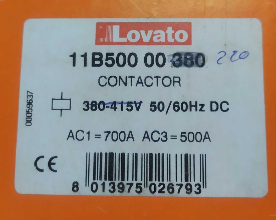 Контактор 11B500 00 220 Lovato electric