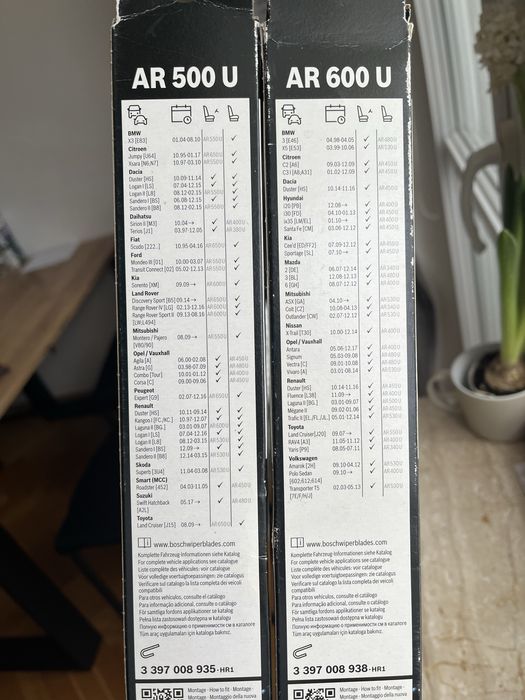 Wycieraczki Bosch AEROtwin AR500U i AR600U