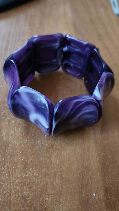 Tanio Bransoleta duża imitacja ametystu