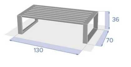 Mesa de Centro Exterior Hespéride Allure Alumínio Branco 130x70 cm