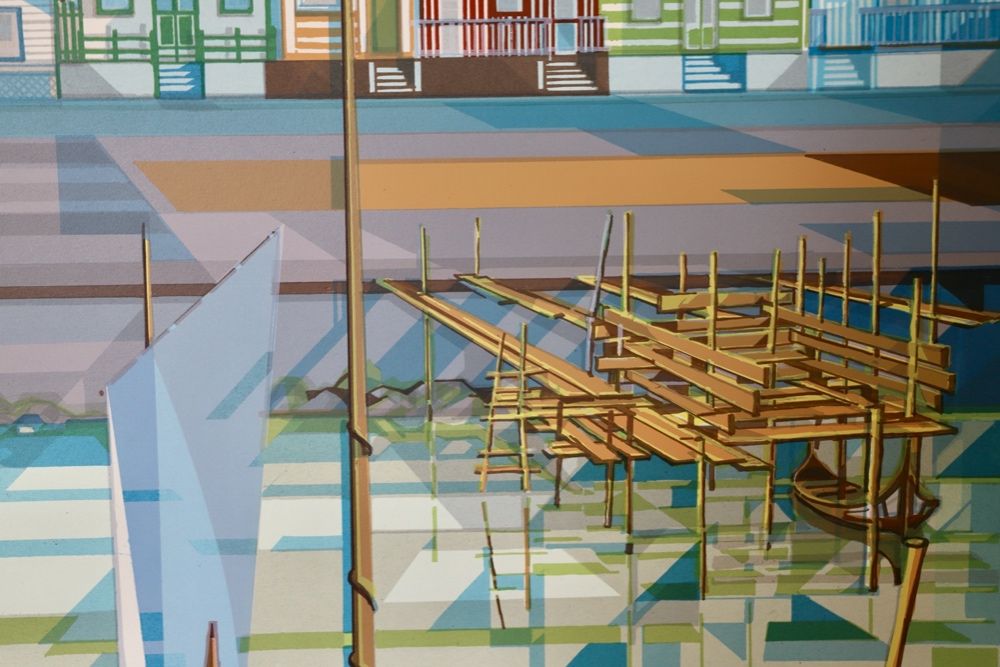 Serigrafia do artista Ernani Oliveira - Costa Nova Moliceiro