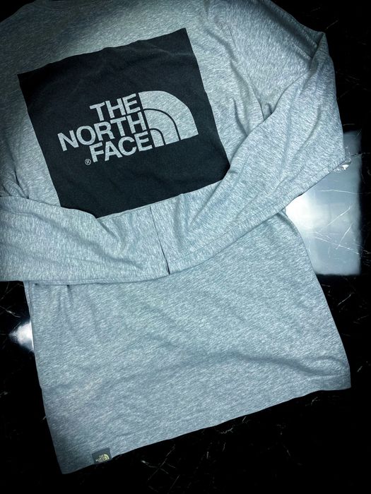 (S) The North Face Nowa Szara Męska Bluza z Długim Rękawem Longsleeve