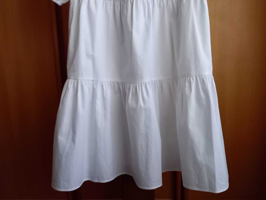 (NOVO C/ ETIQUETA, PORTES GRÁTIS) ZARA - Vestido Curto Costas (Branco)