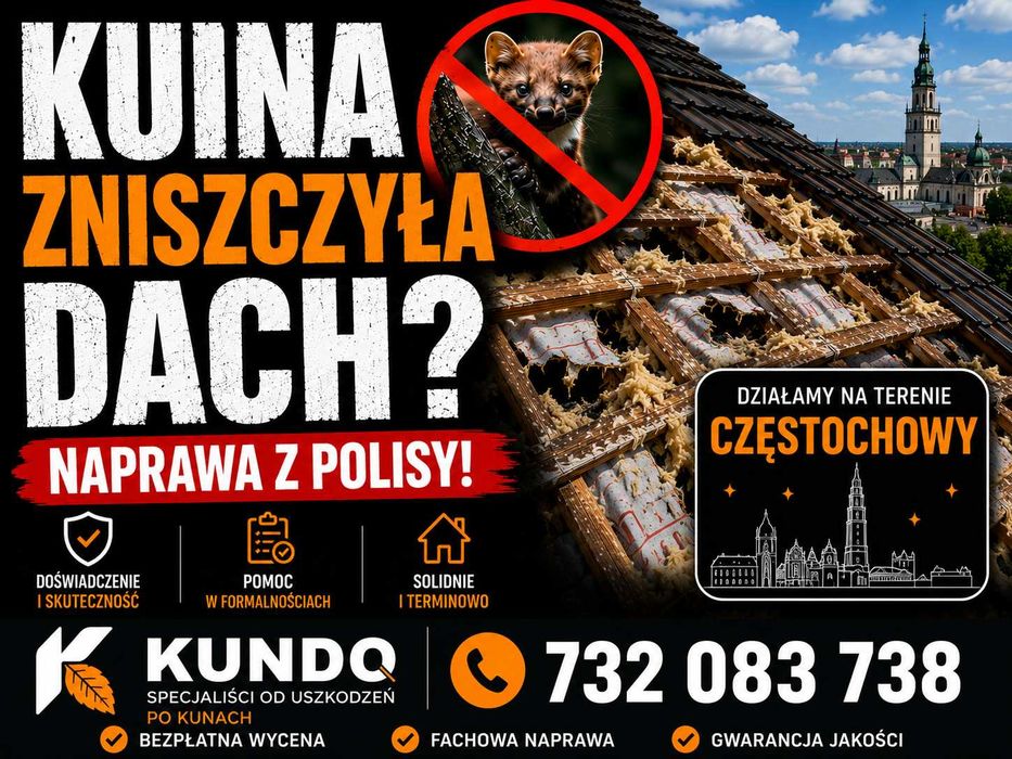 ++Naprawa Dachu Po Kunie | Pastuch Na Kuny | Częstochowa++