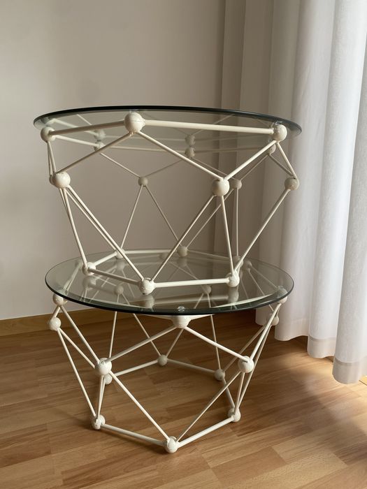 Mesa centro ferro e vidro