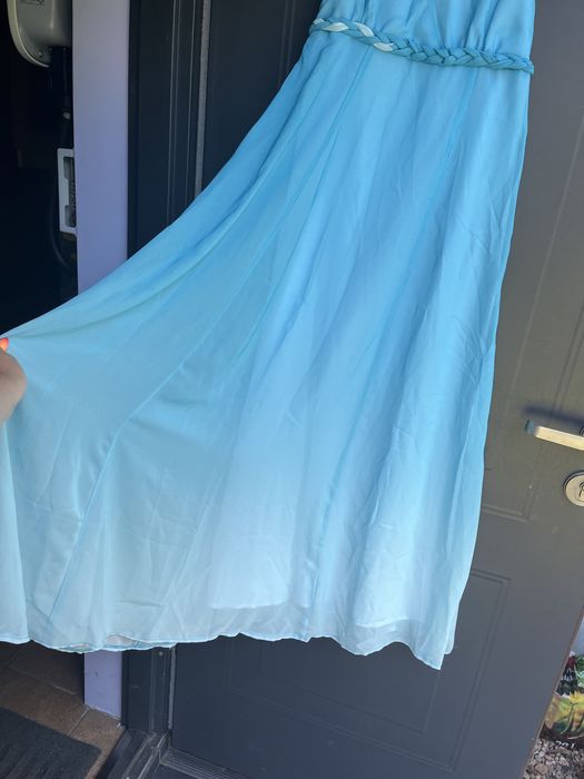 niebieska sukienka maxi ombre 34/36 NOWA