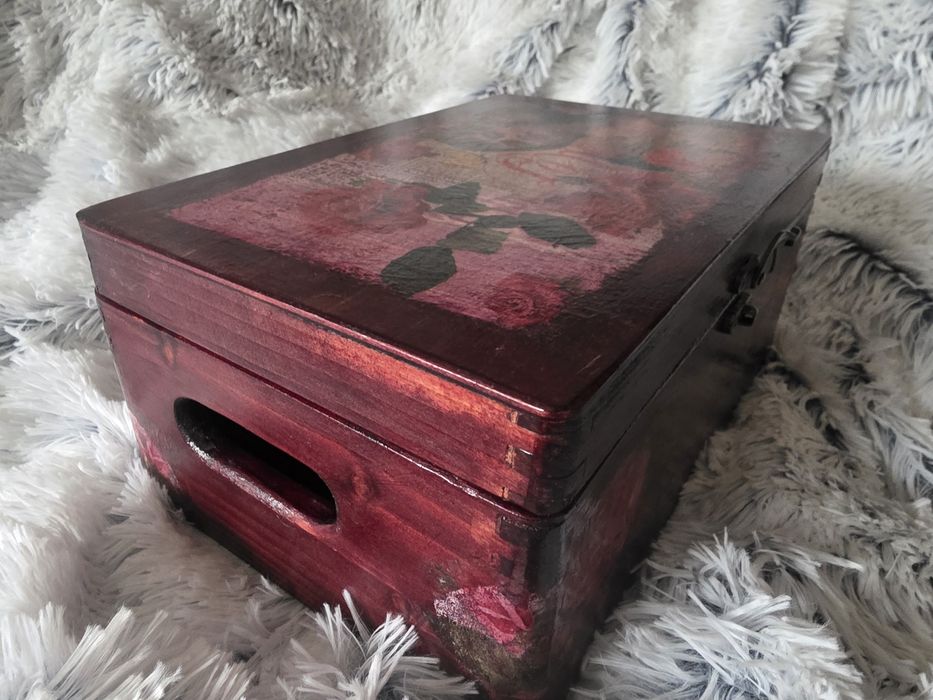 Szkatułka drewniana duża decoupage