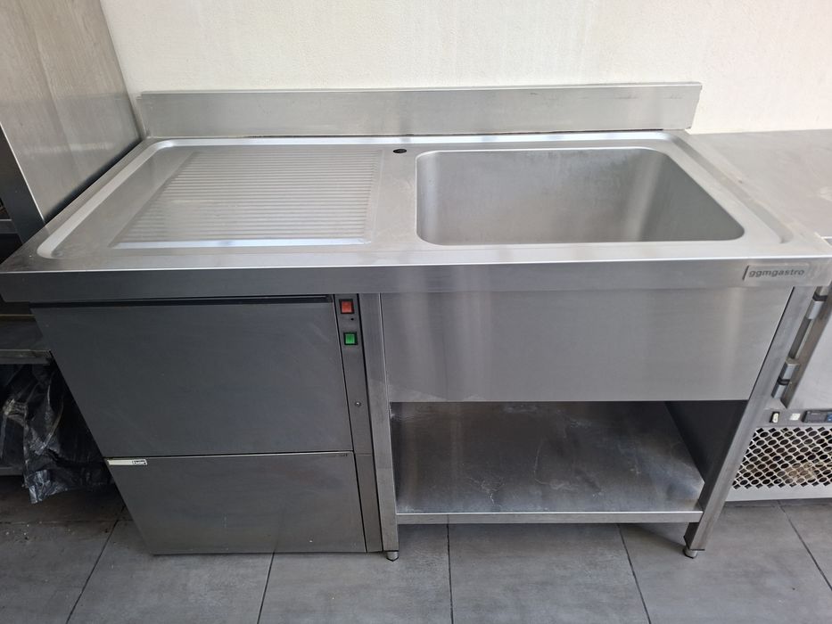 Bancada com cuba inox