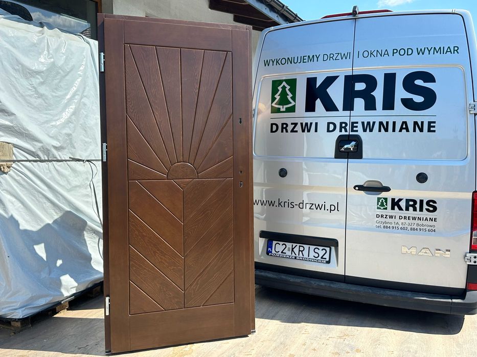 Drzwi zewnętrzne drewniane góralskie GRUBE 75 MM CAŁA POLSKA