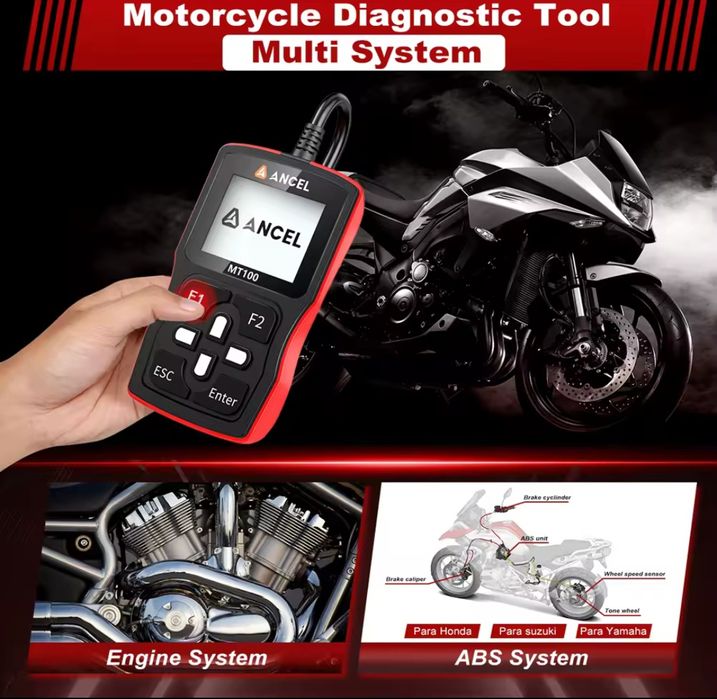 Ferramenta de Diagnóstico Motos Yamaha Honda Suzuki Ancel Mt100 SELADO