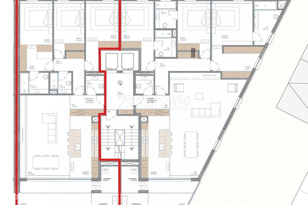 Apartamento T3 direito no Piso 3E c/ 165m² - Nogueira, Braga