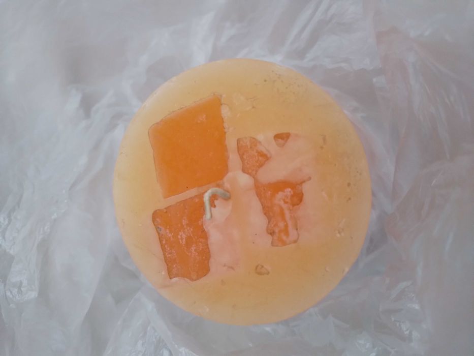 Vela cilíndrico cor laranja