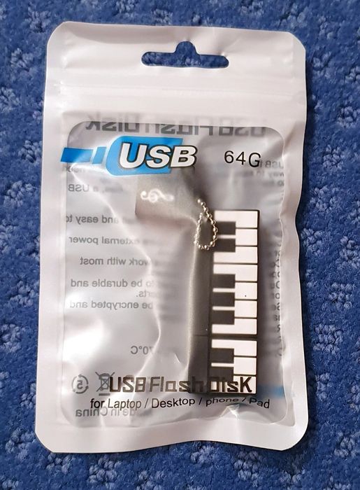 Pen Usb 64 Gb Piano Cartoon Key - Envio Grátis em 48 Horas