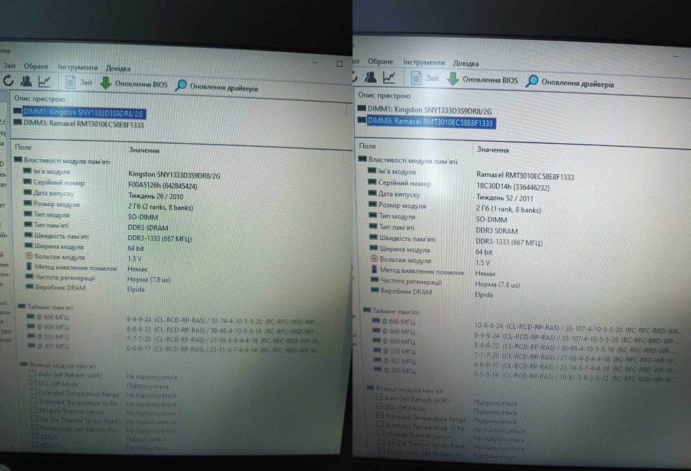 Оперативна память ноутбучна DDR3 DDR3L PC3 PC3L