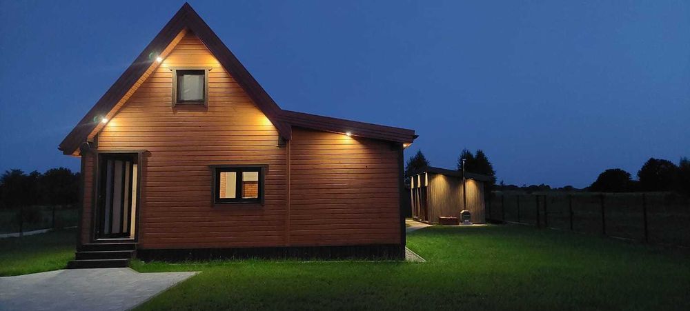 Domek drewniany do wynajęcia-sauna, balia oraz miejsce na ognisko !