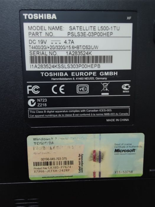 Portátil Toshiba